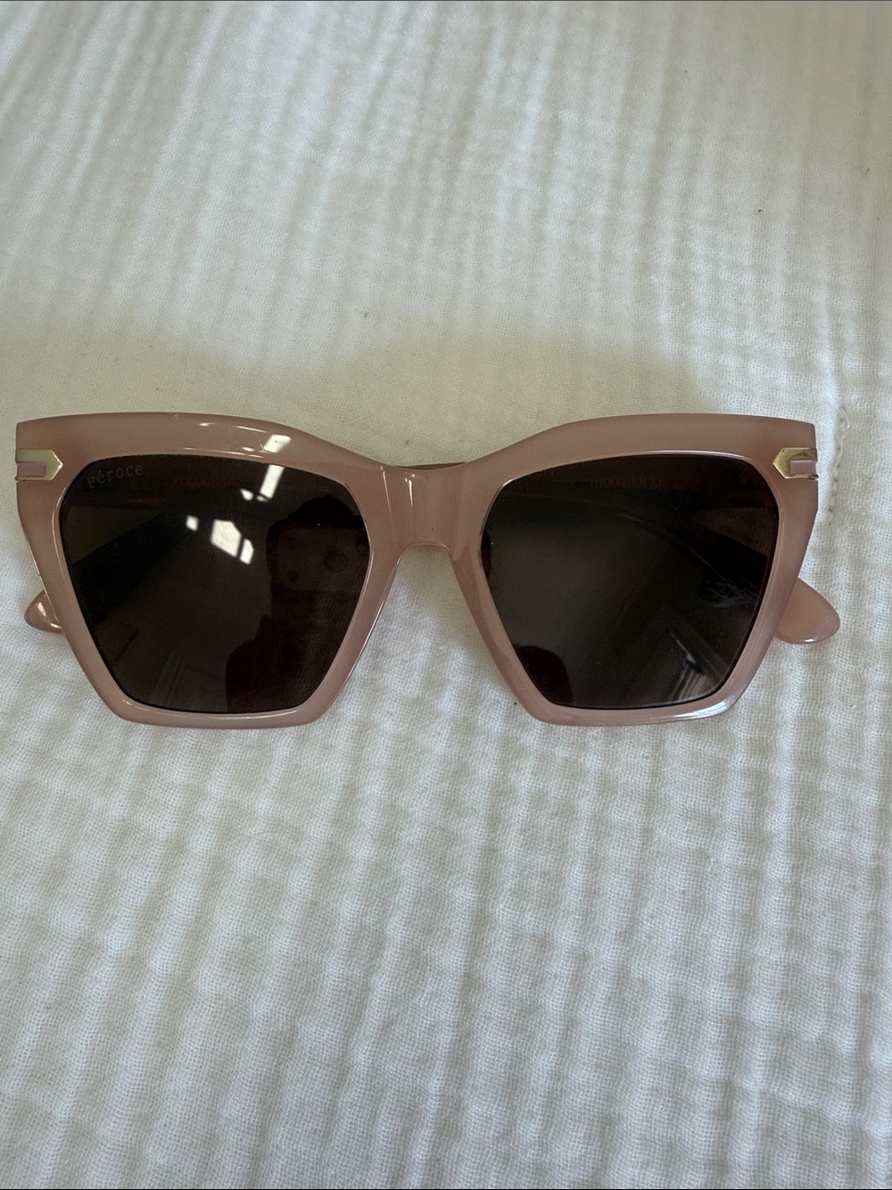 Women's Pink Square Sunglasses with Brown Lenses